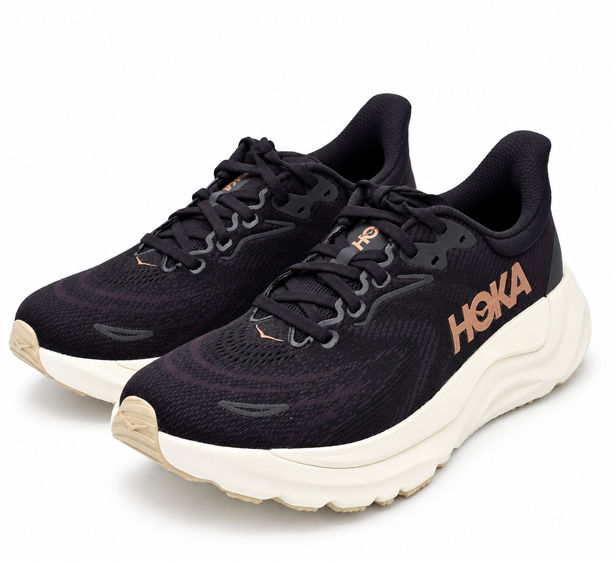 HOKA Arahi 8 Women's 8 B Black Rose Gold H-Frame Stability Road Running Shoes