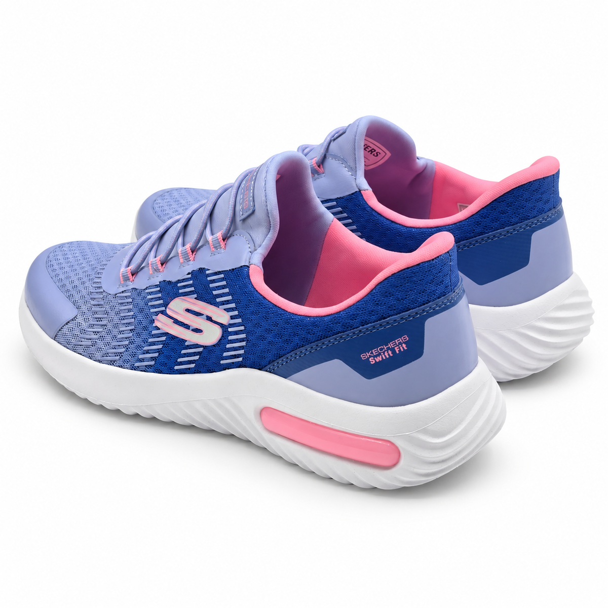 Skechers Swift Fit Kids Purple Hands Free Slip On Mesh Bungee Sneakers Pick Size