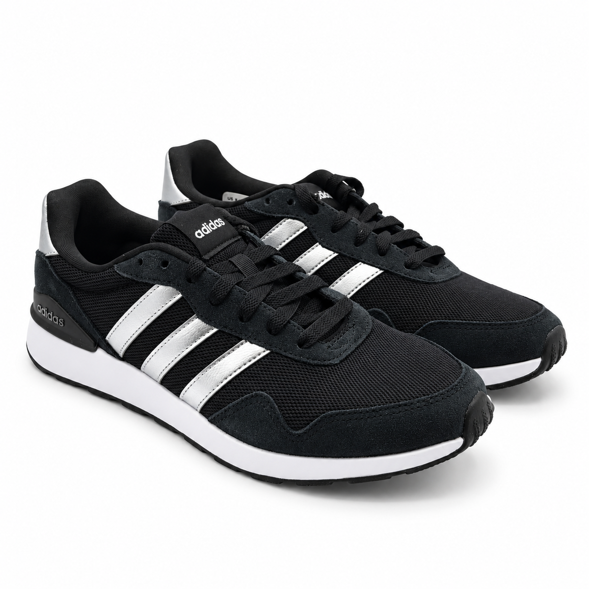 adidas Run 60s 4.0 Womens Black Silver Retro Suede Sneakers Pick Size JR6626