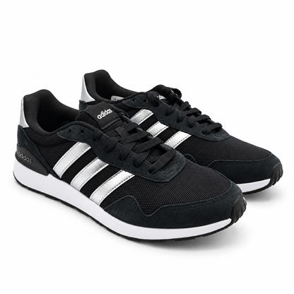 adidas Run 60s 4.0 Womens Black Silver Retro Suede Sneakers Pick Size JR6626