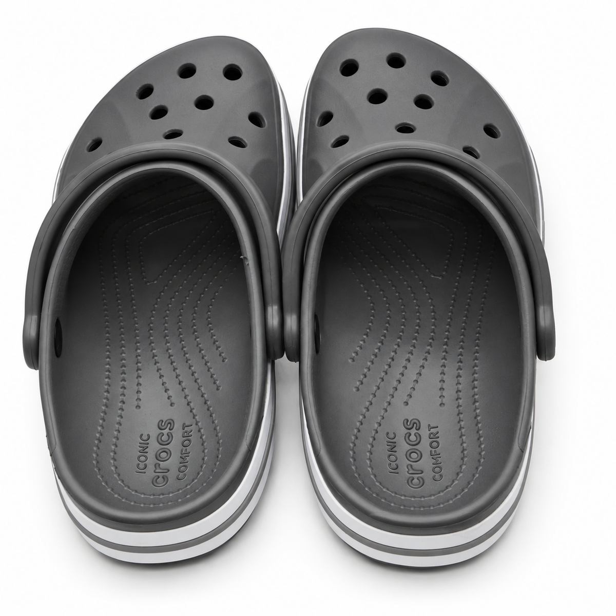 Crocs Bayaband Clogs Women 9 Men 7 Slate Grey Multi Slip On Comfort 205089-0IE