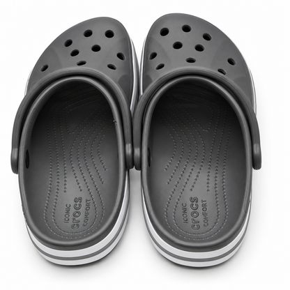 Crocs Bayaband Clogs Women 9 Men 7 Slate Grey Multi Slip On Comfort 205089-0IE