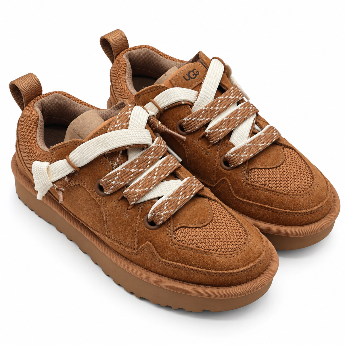 UGG Lo Lowmel Womens 8 Chestnut Suede Mesh Lace Up Low Top Sneakers 1168890