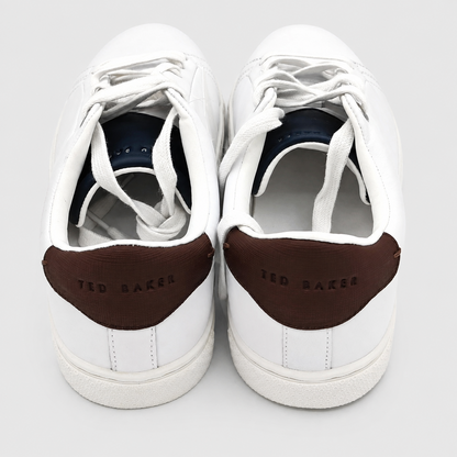 Ted Baker Robberto Men's Leather Low Top Sneakers White Dark Night Lace-Up