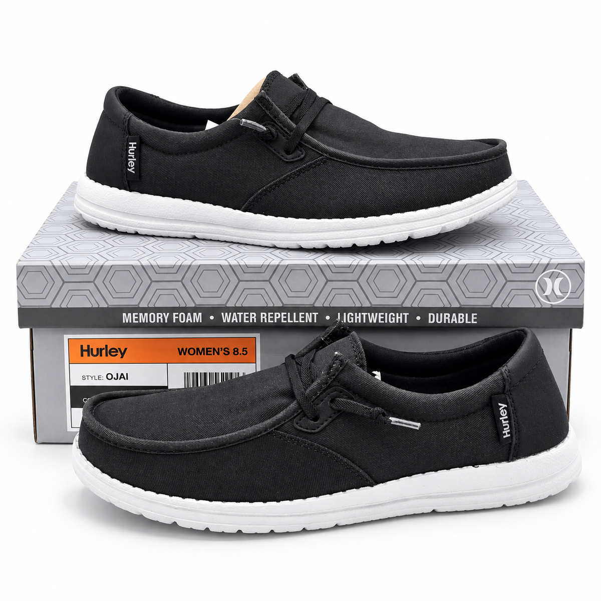 Hurley Ojai Womens Black Memory Foam Lightweight Casual Comfort Shoes Pick Size