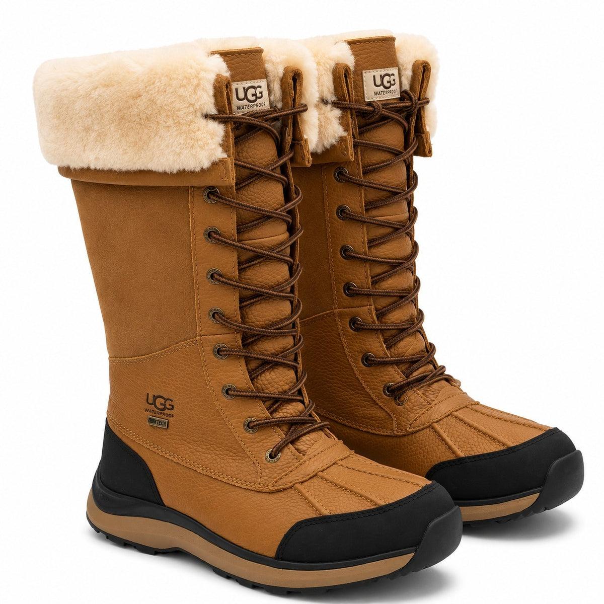 UGG Adirondack Tall III Waterproof Leather Suede Boots Chestnut Women's Size 11
