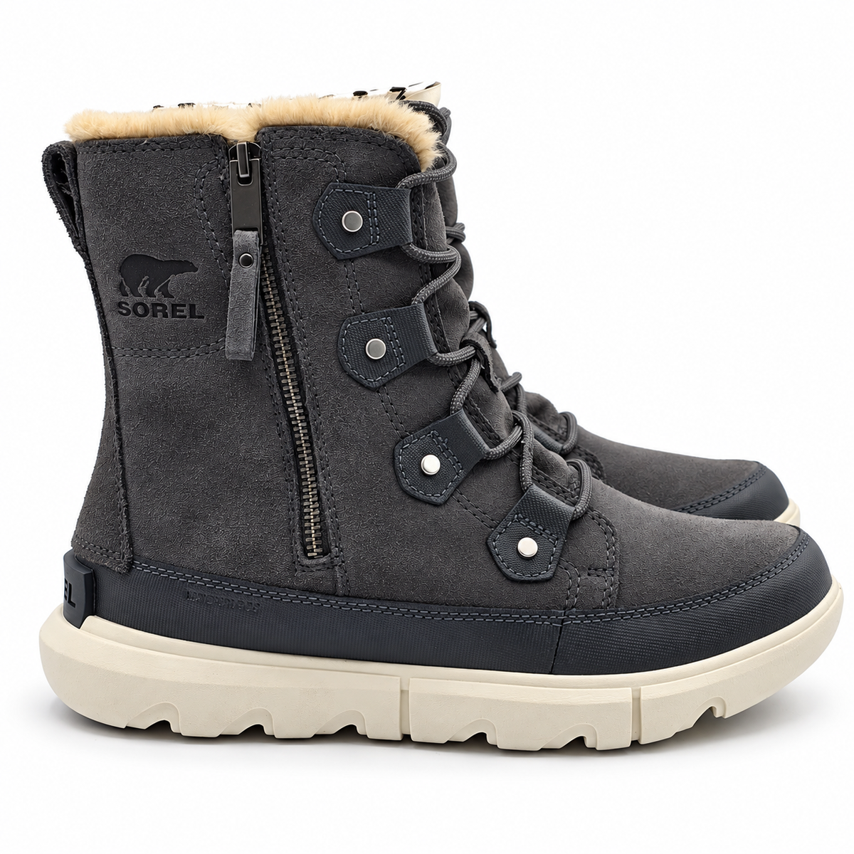 Sorel Explorer II Joan Dual Zip Womens 9 Grill Fawn Waterproof Winter Snow Boots