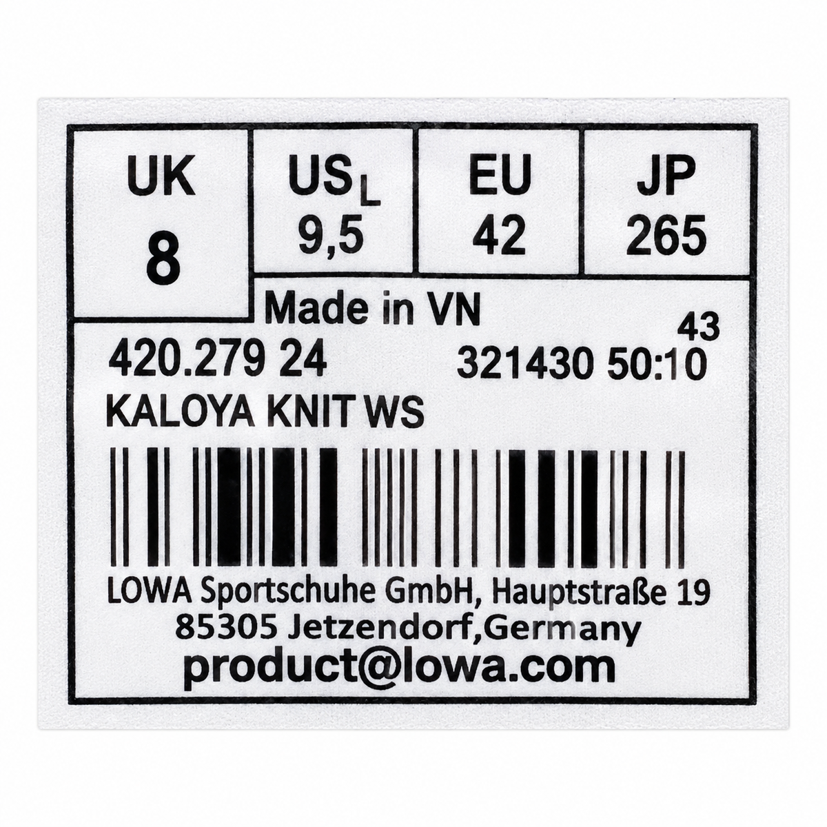LOWA Kaloya Knit WS Women's 9.5 White Gray Bungee Lace Outdoor & Travel Sneakers