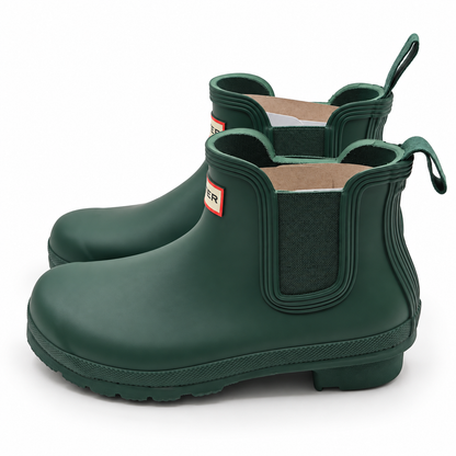 Hunter Original Chelsea Boots Womens 8 Green Waterproof Rubber WFS2078RMA Matte