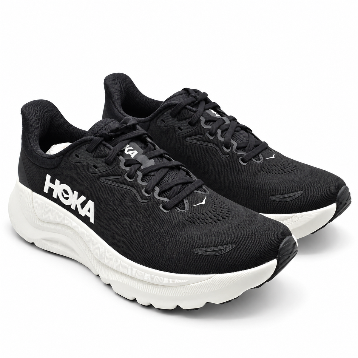 HOKA Arahi 8 Women's 7 B Black White H-Frame Stability Mesh Road Running Shoes