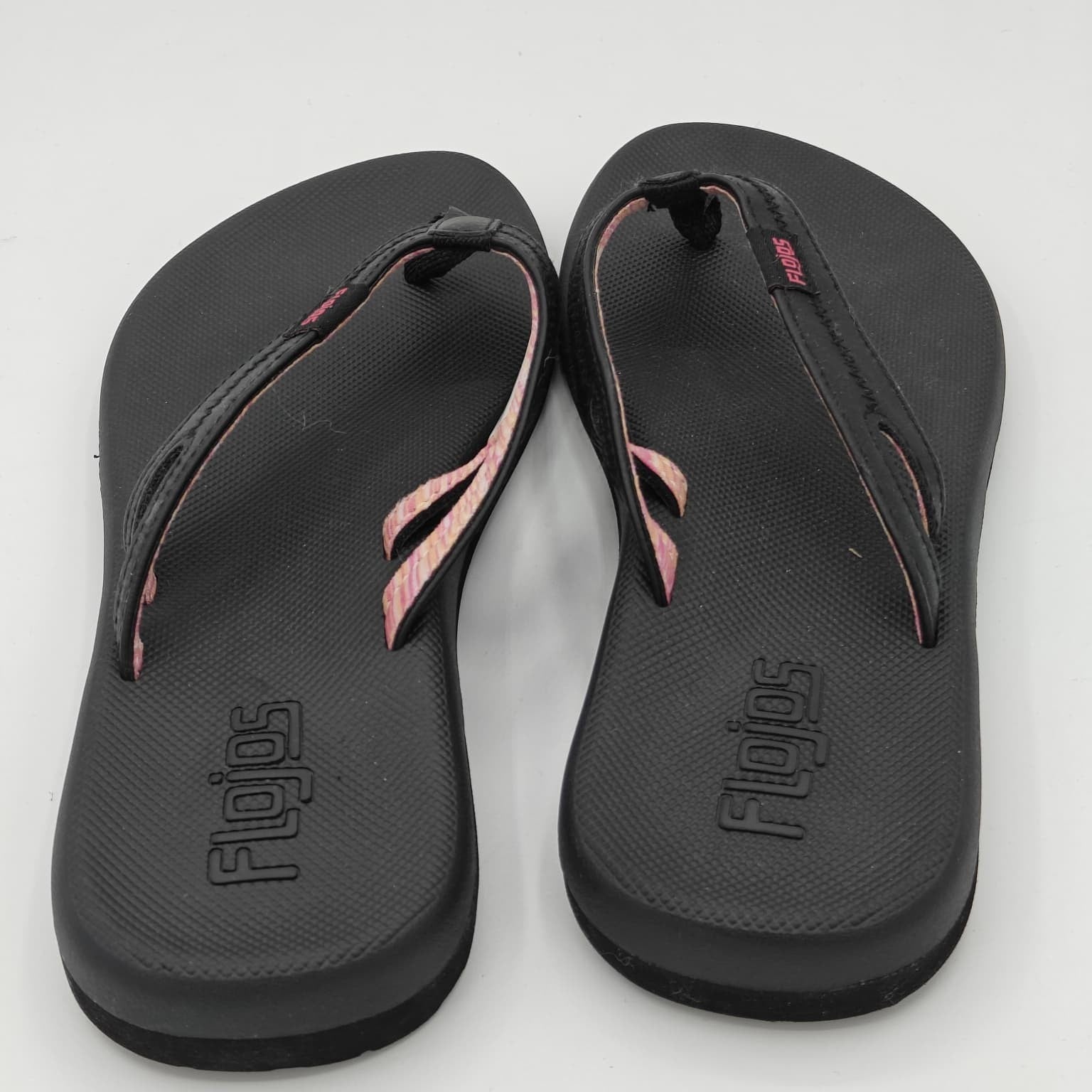 Flojos  Women's Sandals w Memory Foam Flip Flops New Black Pink Size 7