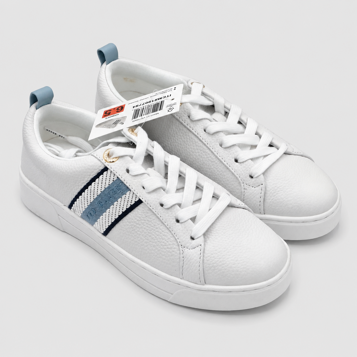 Ted Baker Bailey Icon Leather Tennis Sneakers Blue Multi Women's Pick Size