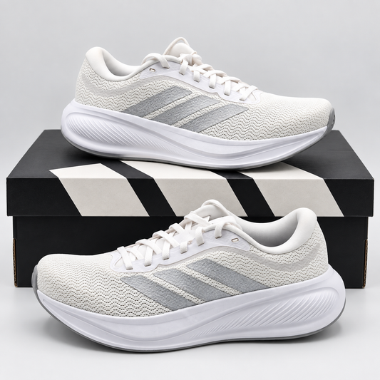 adidas Response Runner 2 Womens 8.5 White Silver Cloudfoam Running Shoes KJ1738