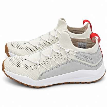 LOWA Kaloya Knit WS Women's 9.5 White Gray Bungee Lace Outdoor & Travel Sneakers