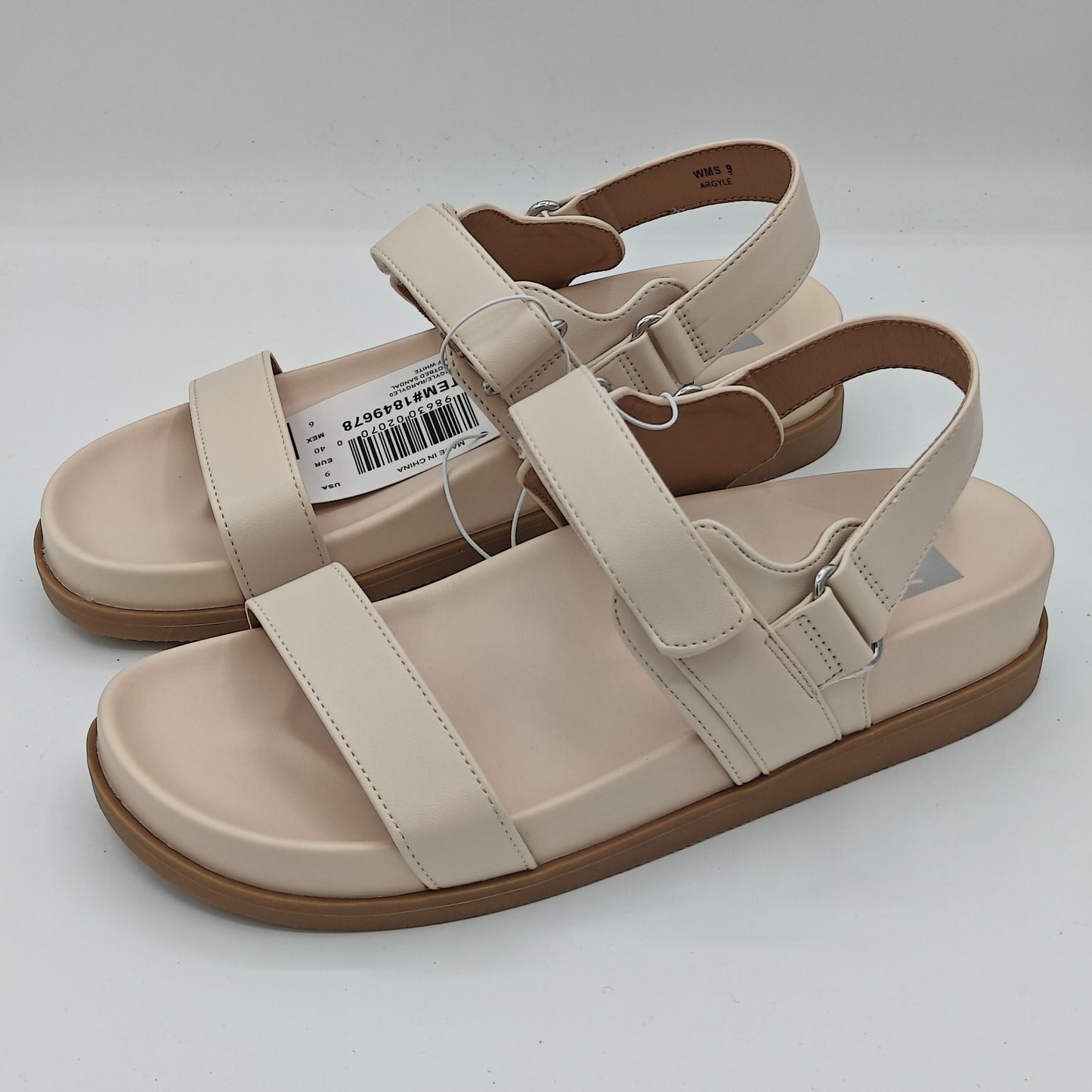 dv by Dolce Vita "Argyle" Style & Comfort Adjustable Strap Sandal (White/Black)