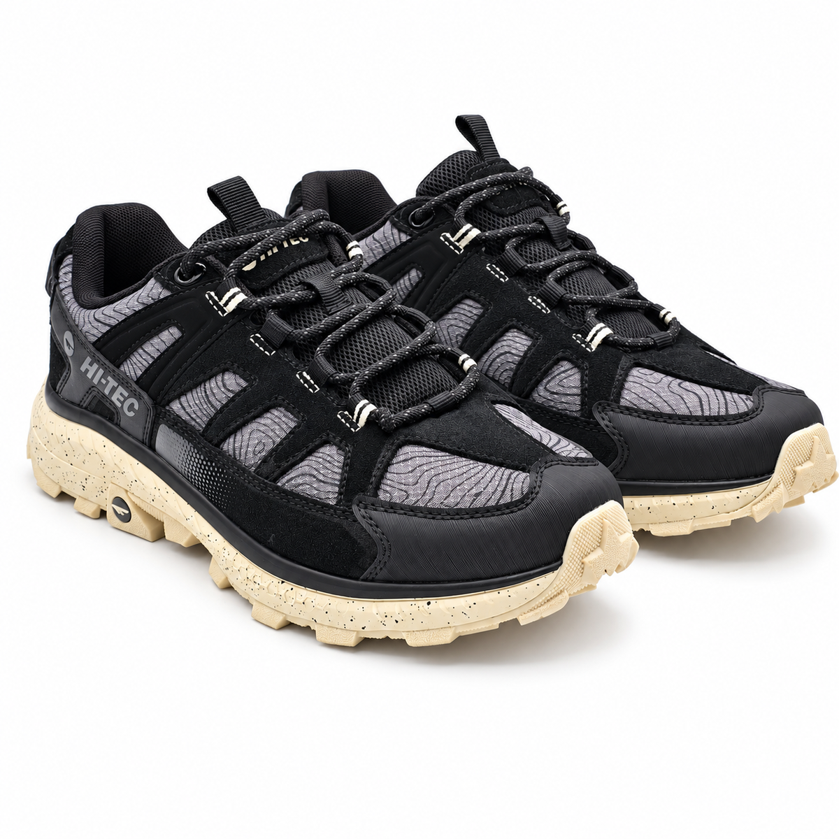 Hi-Tec Women's Hiking Trail Shoes Black Cream Outdoor Walking Sneakers Pick Size