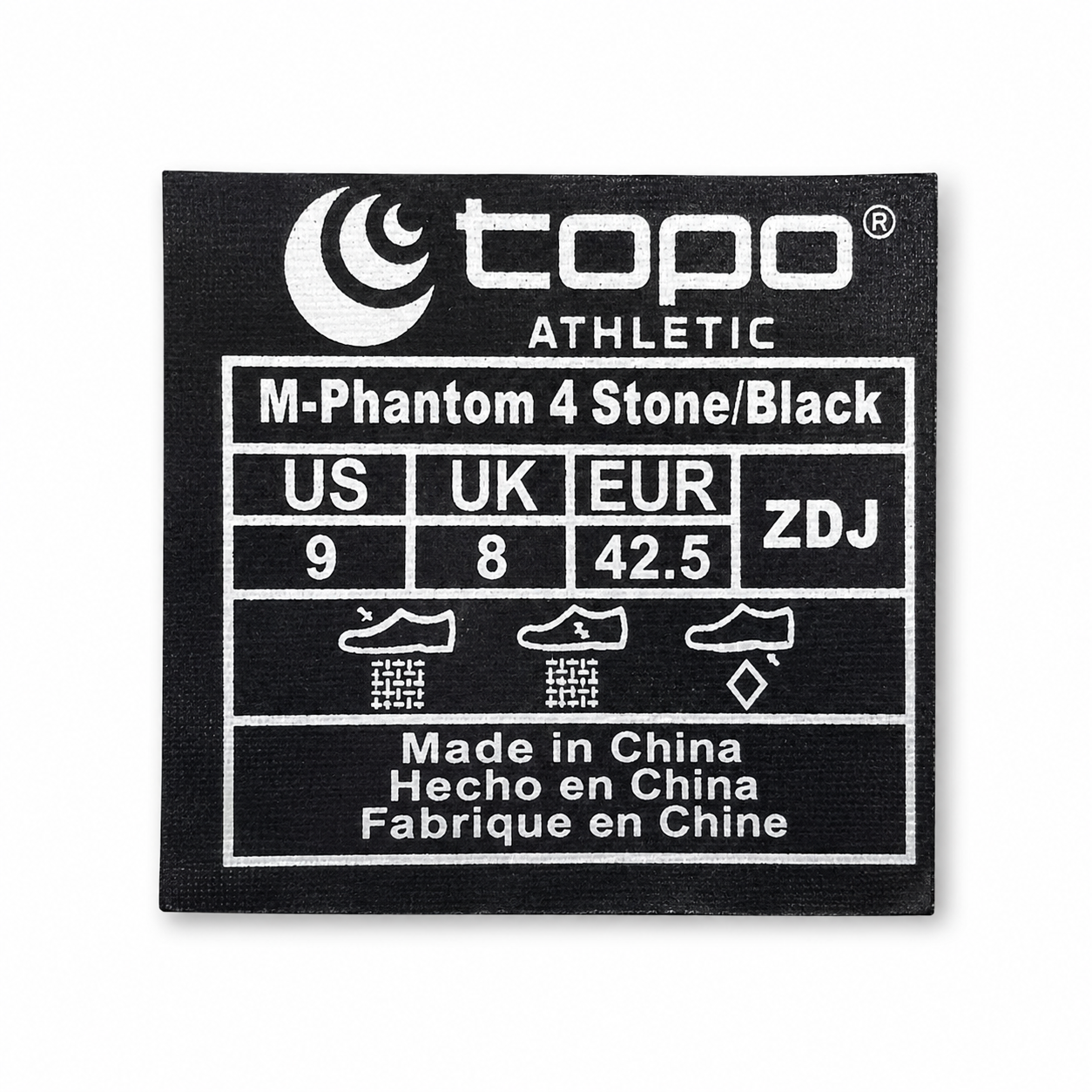 Topo Athletic Phantom 4 Men's Size 9 Stone Black Cushioned Road Running Shoes