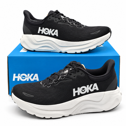 HOKA Arahi 8 Women's 9 B Black White H-Frame Stability Mesh Road Running Shoes