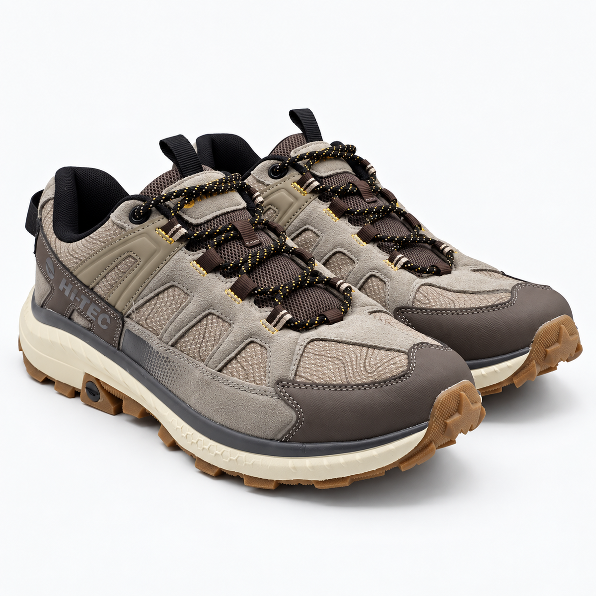 Hi-Tec Men's Hiking Trail Shoes Taupe Outdoor Walking Lace Up Sneakers Pick Size