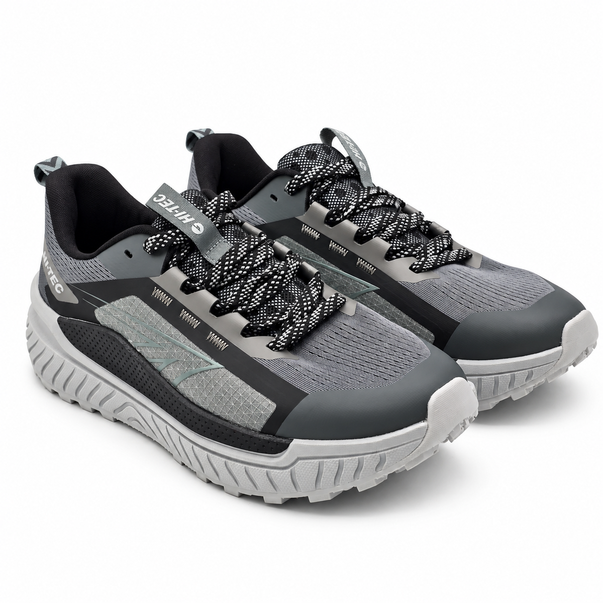Hi-Tec Men's Trail Shoes Castle Rock Black Microchip Hiking Sneakers 9.5 1930429
