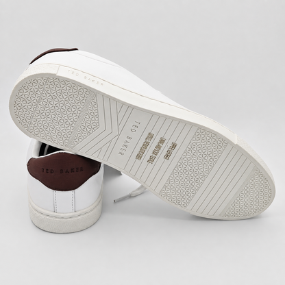 Ted Baker Robberto Men's Leather Low Top Sneakers White Dark Night Lace-Up
