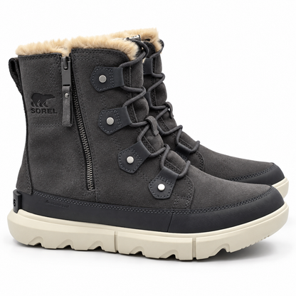 Sorel Explorer II Joan Dual Zip Womens 9 Grill Fawn Waterproof Winter Snow Boots