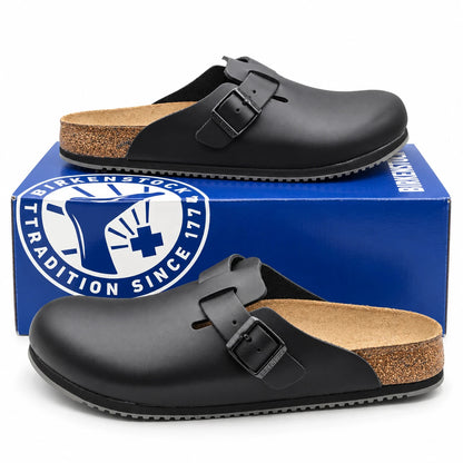 Birkenstock Boston Super Grip Clogs Women 9 Men 7 EU 40 Black Narrow Leather