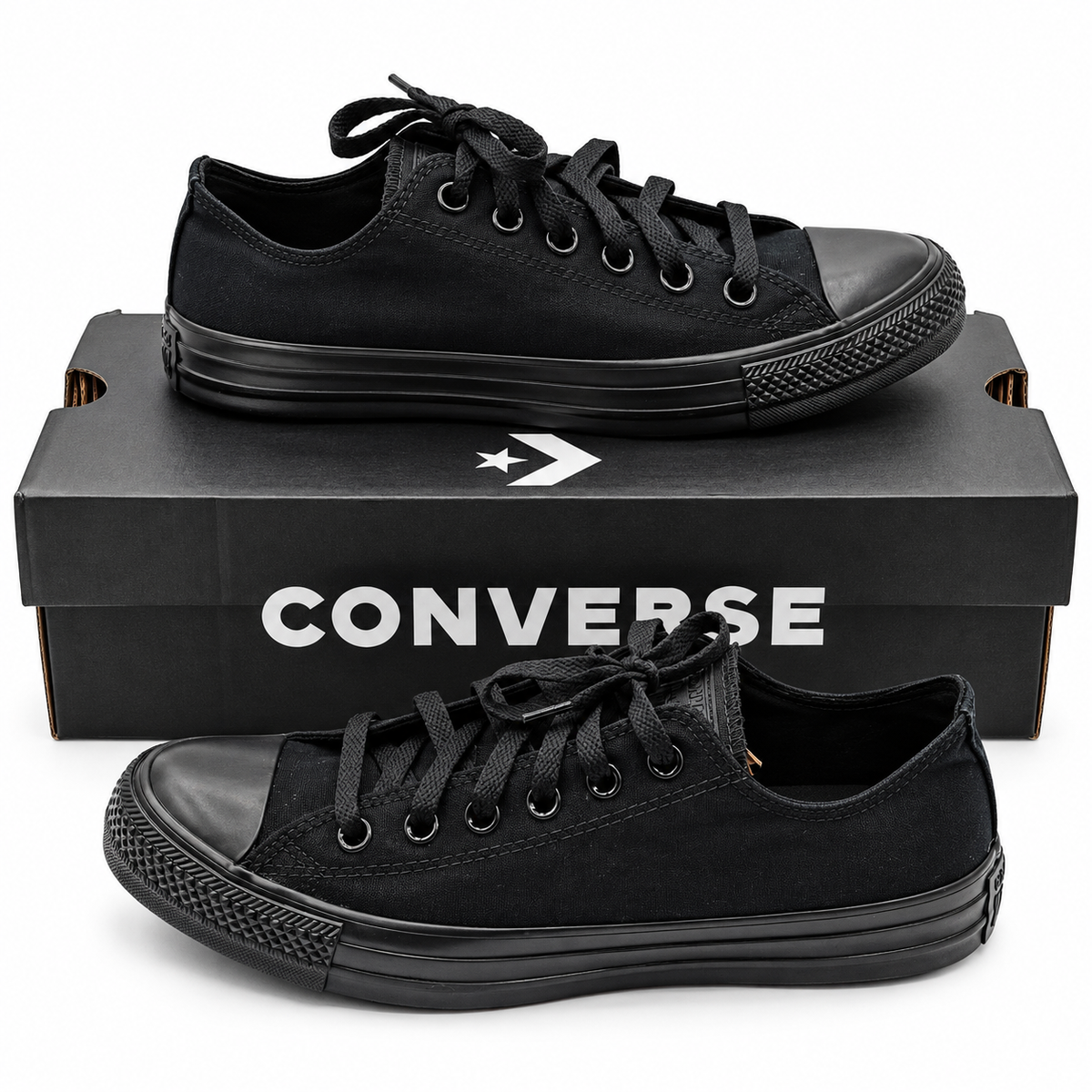 Converse Chuck Taylor All Star Women 9.5 Black Low Top Canvas M5039C Shoes Retro