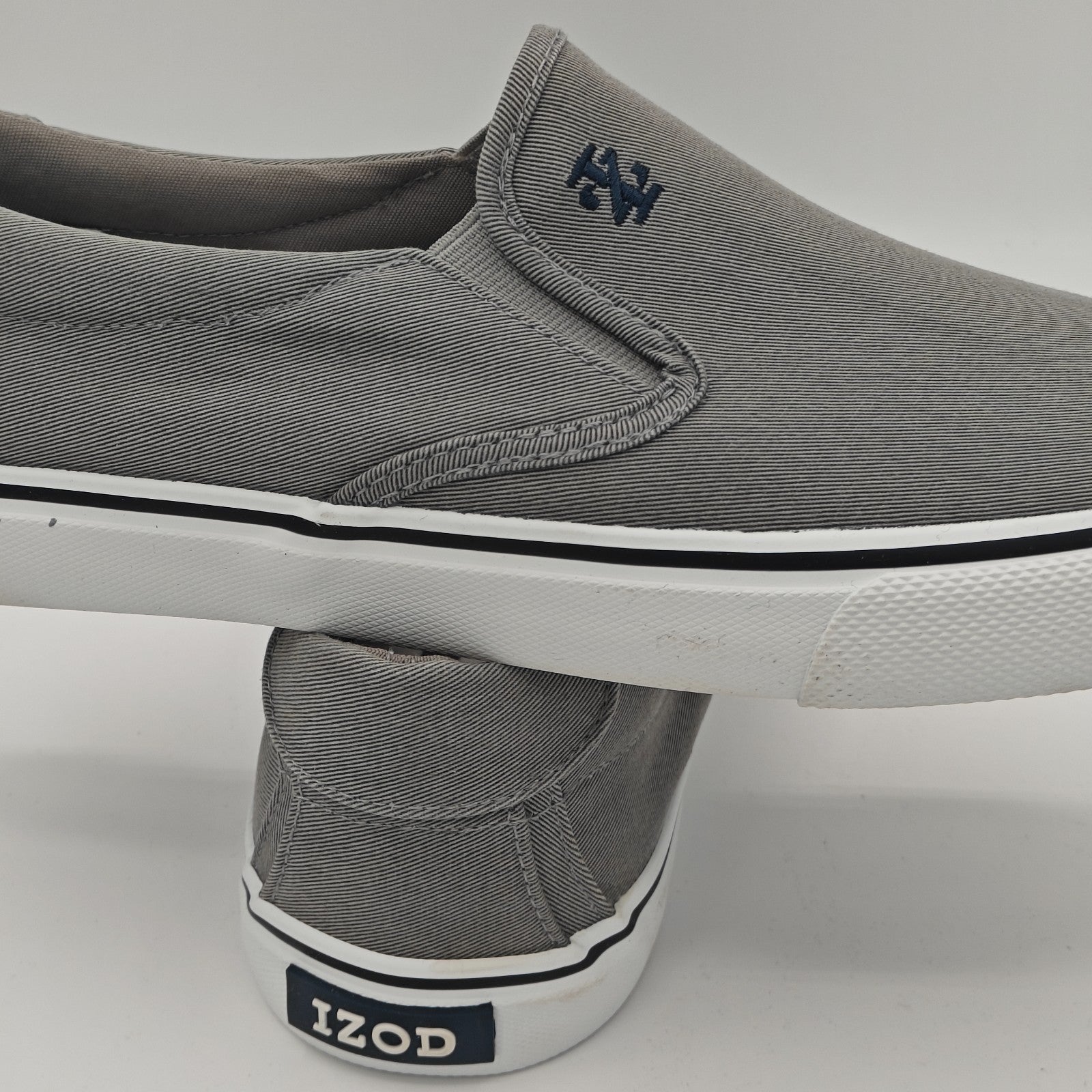 IZOD Men's Sunapee Canvas Slip On Sneakers Lightweight Memory Foam Shoes