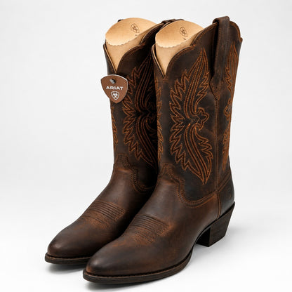 ARIAT(R) Heritage R Toe StretchFit Western Boots Distressed Brown Women's 11B