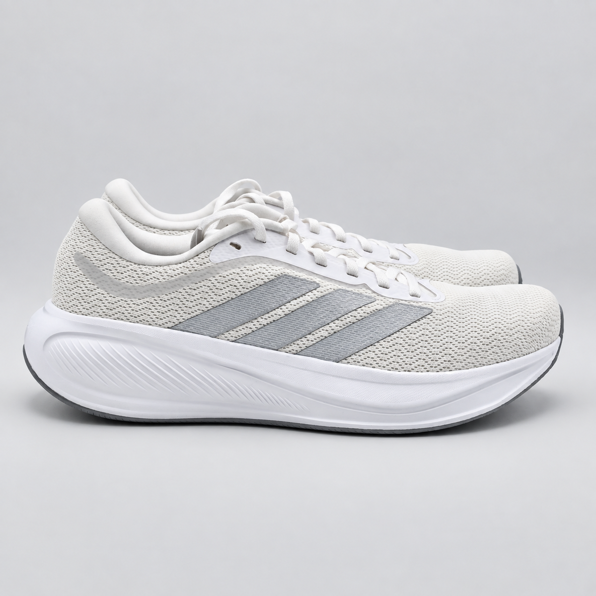 adidas Response Runner 2 Womens 8.5 White Silver Cloudfoam Running Shoes KJ1738