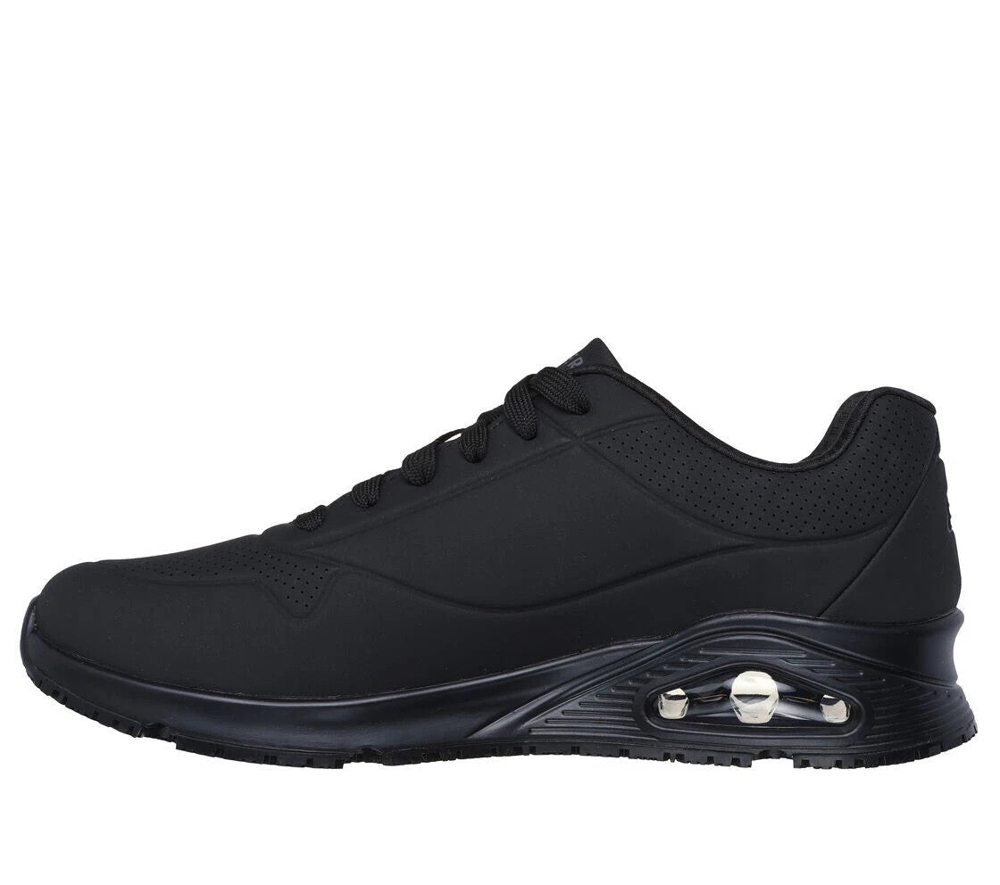 Skechers Work Relaxed Fit Uno SR Sutal Men's Black Slip-Resistant Shoes 9.5/10