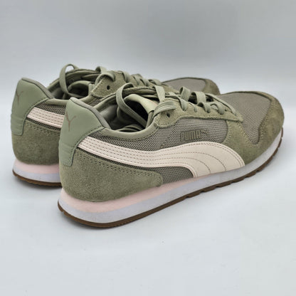 PUMA Women's Jogger Sneakers Green White Retro Casual Walking Shoes 7.5 407212