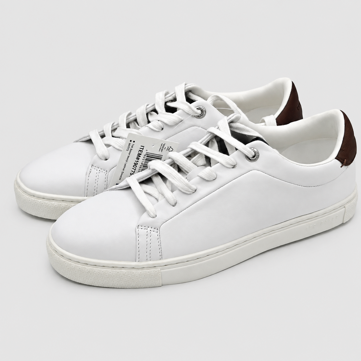 Ted Baker Robberto Men's Leather Low Top Sneakers White Dark Night Lace-Up