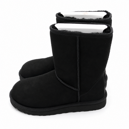 UGG Classic Short II Women's 7 EU 38 Black Sheepskin Winter Boots 1016223-BLK