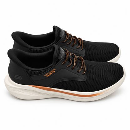 Skechers Swift Fit Mens Black Hands Free Memory Foam Walking Sneakers Pick Size