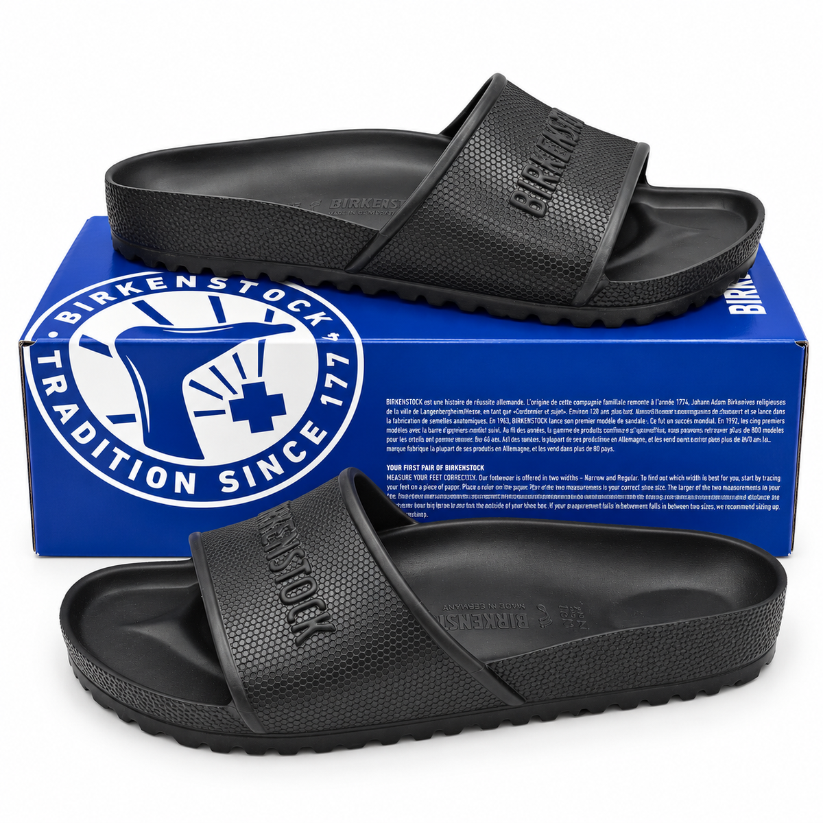 Birkenstock Barbados EVA Slides Men US 9 Women 11 EU 42 Black Sandals 1015398