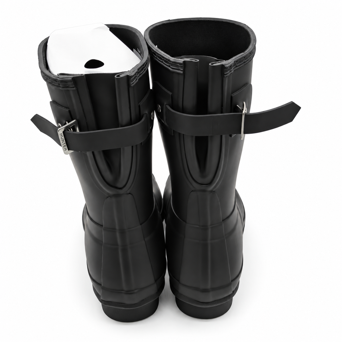 Hunter Original Back Adjustable Short Rain Boots Womens 9 Navy Waterproof Matte