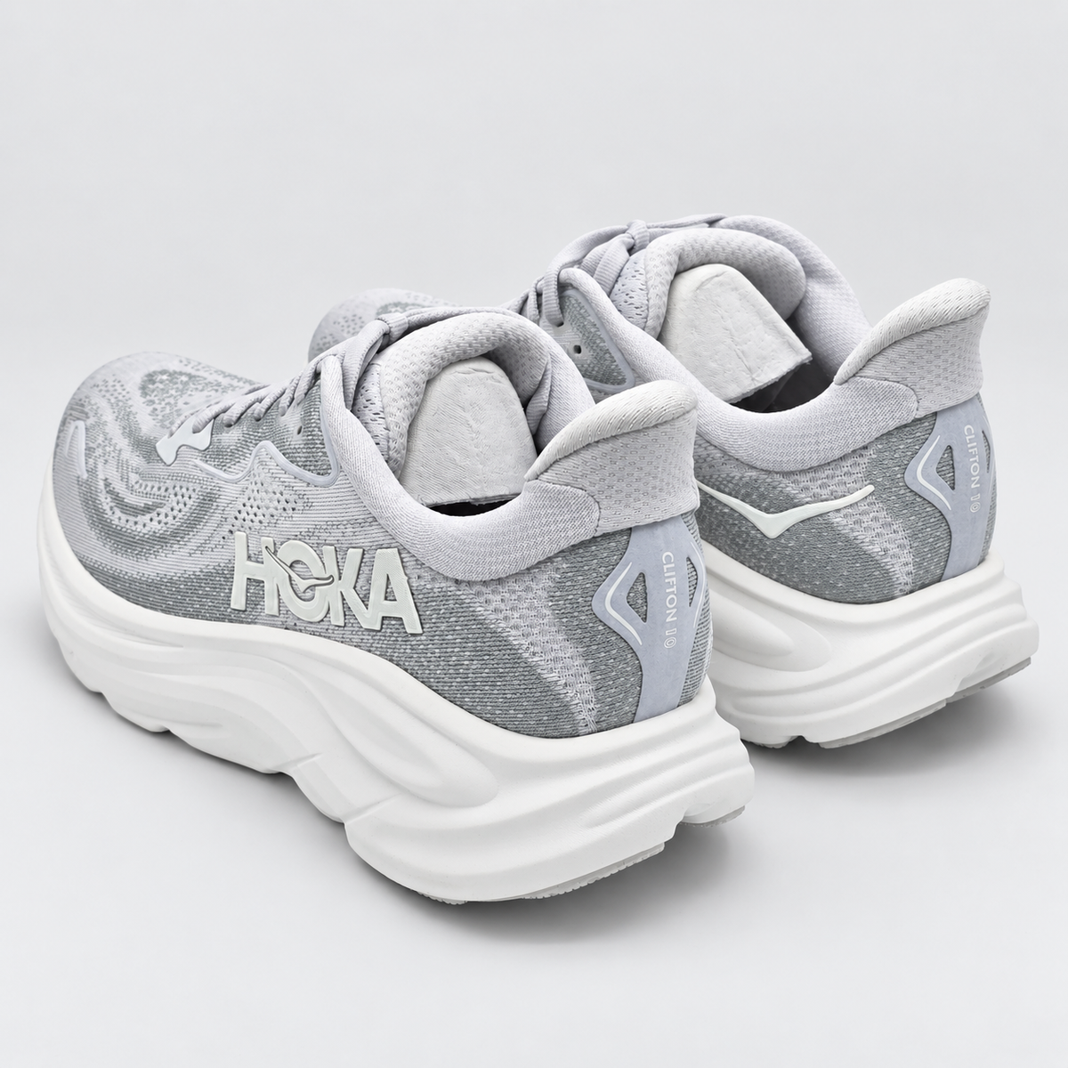 HOKA Clifton 10 Women's 9 D Wide Cosmic Grey Stardust Cushioned Running Shoes