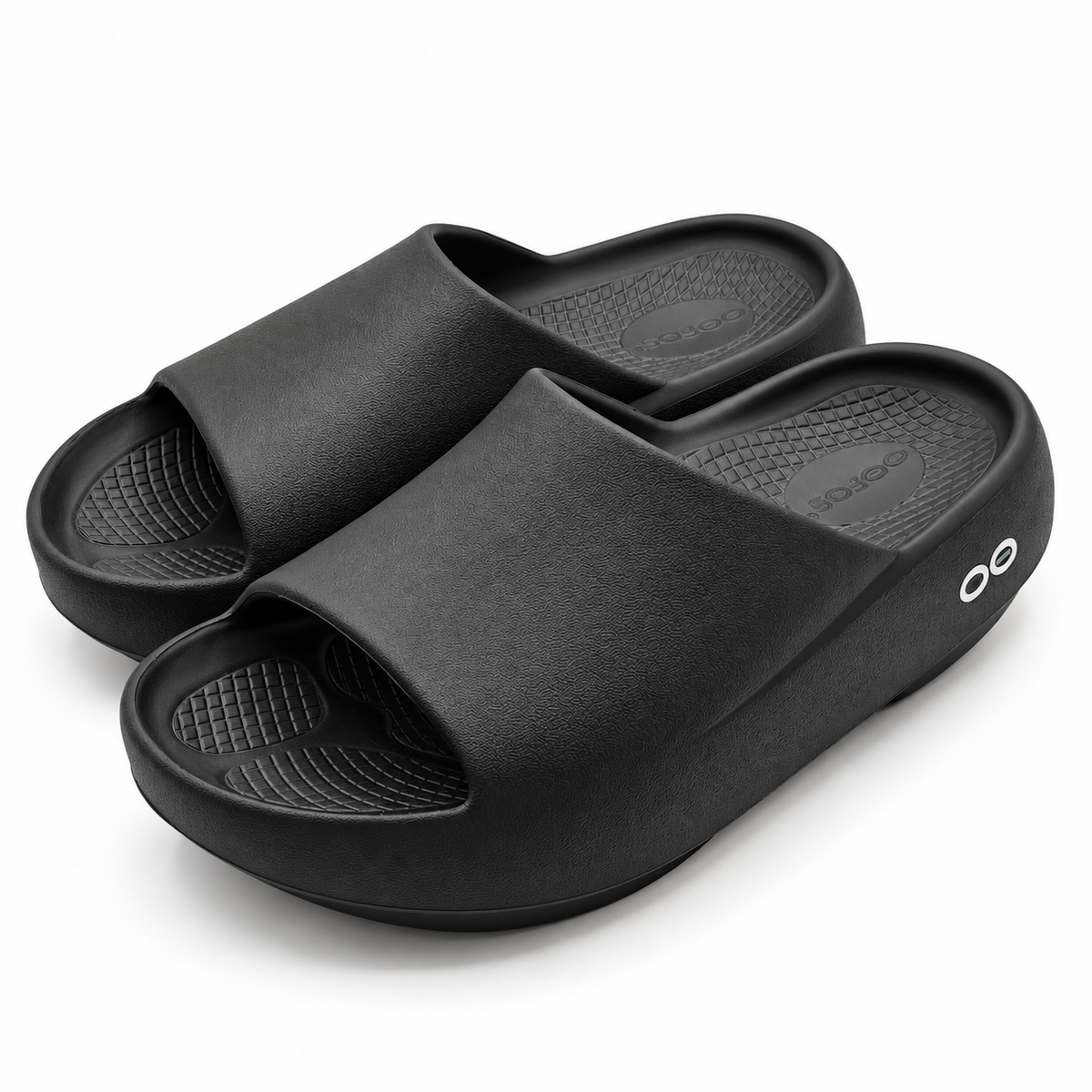 OOFOS OOahh PLUS Recovery Slide Sandals Women 9 Men 7 EU 40 Black Foam Comfort