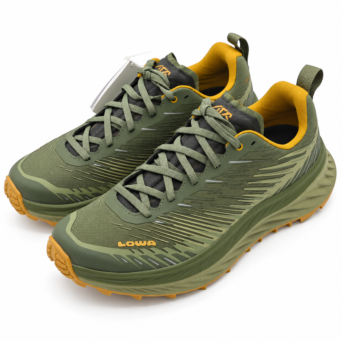 LOWA Fortux Men's US 9.5 Olive Mustard Trail Running Hiking Shoes 310693-7898