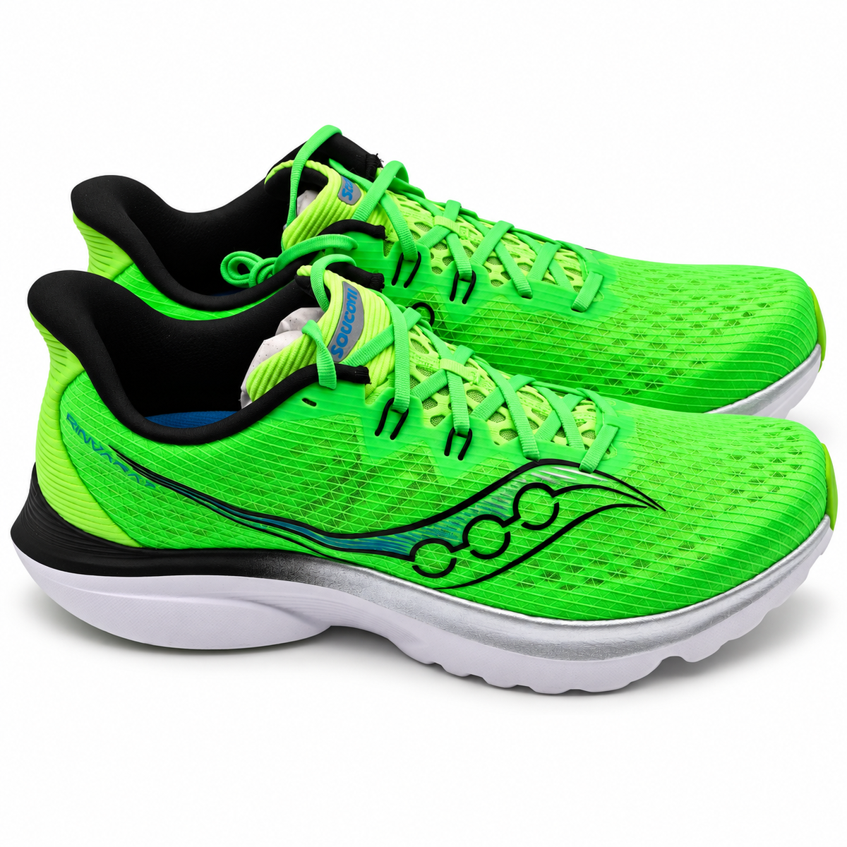 Saucony Kinvara 16 Mens 12 Slime Black PWRRUN Lightweight Running Shoes Sneakers