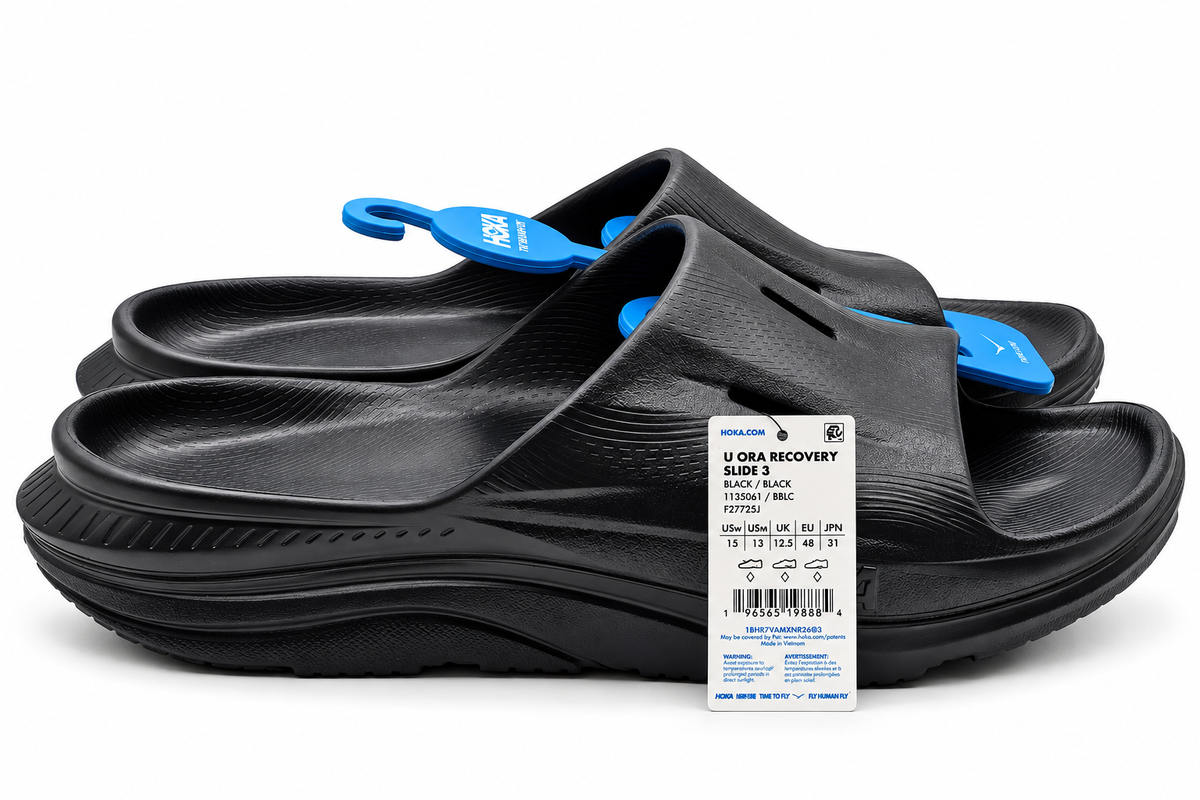 HOKA Ora Recovery Slide 3 Mens 13 Womens 15 Black Comfort Sandals 1135061 BBLC