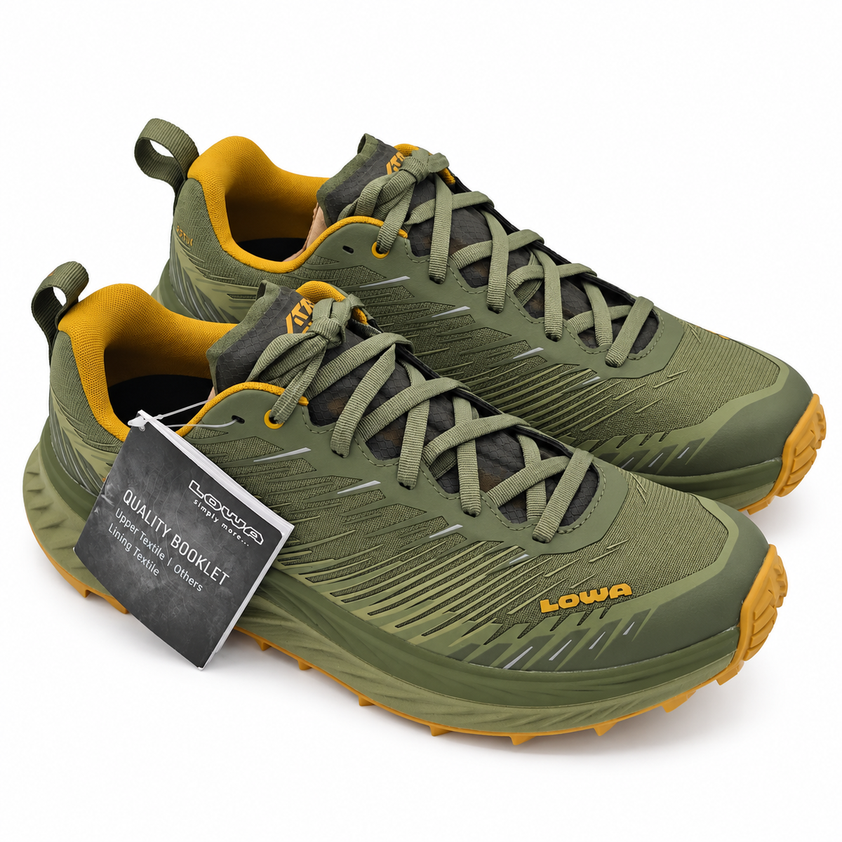 LOWA Fortux Men's US 9.5 Olive Mustard Trail Running Hiking Shoes 310693-7898