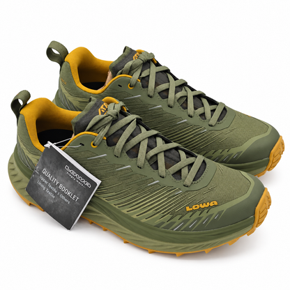 LOWA Fortux Men's US 9.5 Olive Mustard Trail Running Hiking Shoes 310693-7898