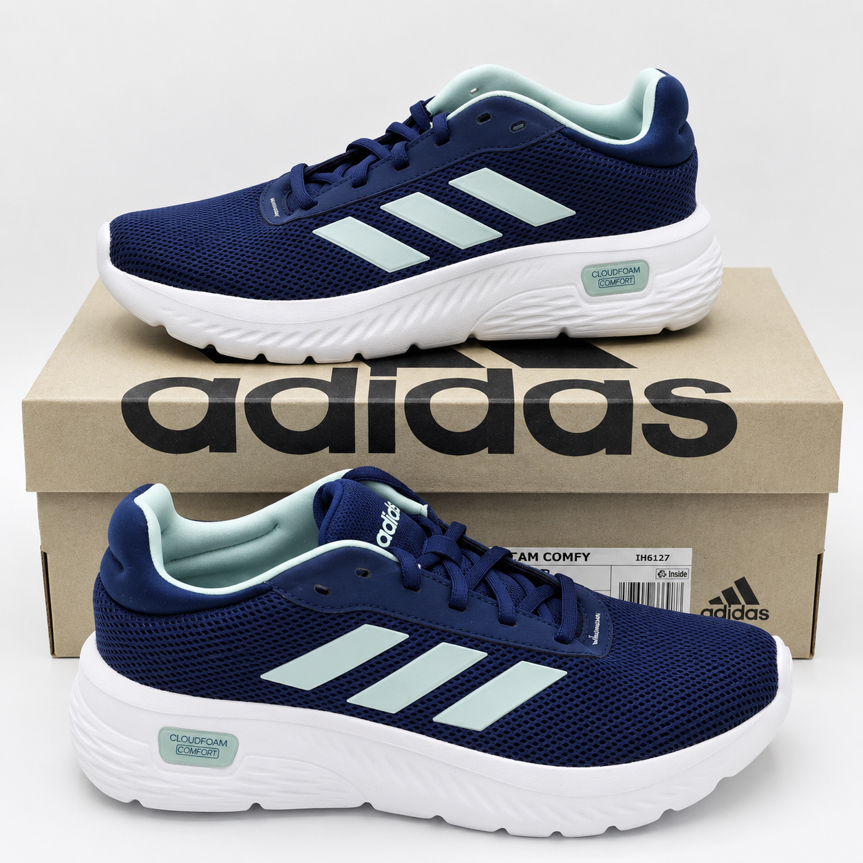 adidas "Cloudfoam Comfy" Women's Everyday Ultra-Light Shoes (Black/White/Redbud)