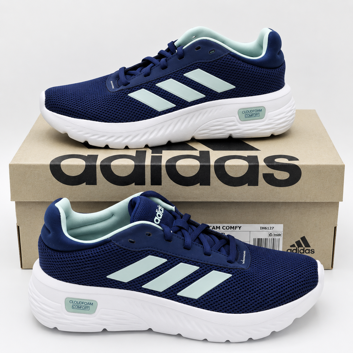 adidas "Cloudfoam Comfy" Women's Everyday Ultra-Light Shoes (Black/White/Redbud)