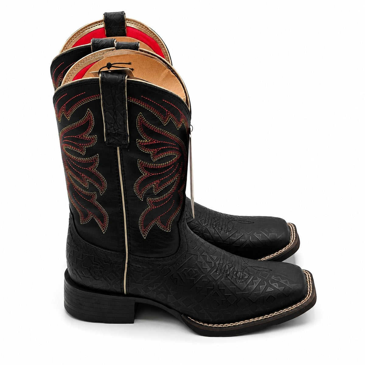 Ariat Buckley Western Cowboy Boots Black Emboss Women's 7.5 B Square Toe 1005088