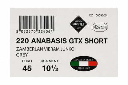 Zamberlan 220 Anabasis GTX Short Hiking Shoes Men's Italy Vibram EU 45 US 10.5