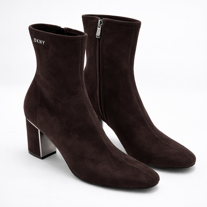 DKNY Women's Cavale Stretch Heeled Booties Espresso